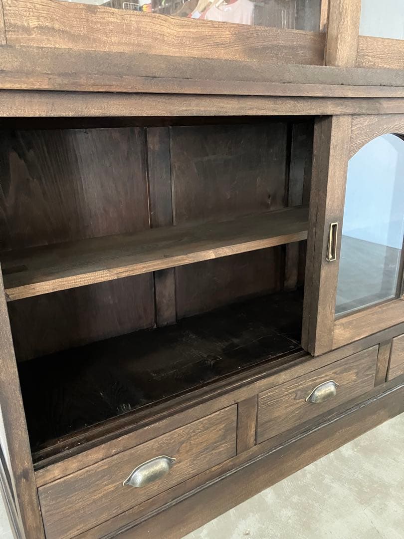 レトロ　ヴィンテージ　古家具　古道具　収納棚　食器棚　シェルフ　ガラス棚