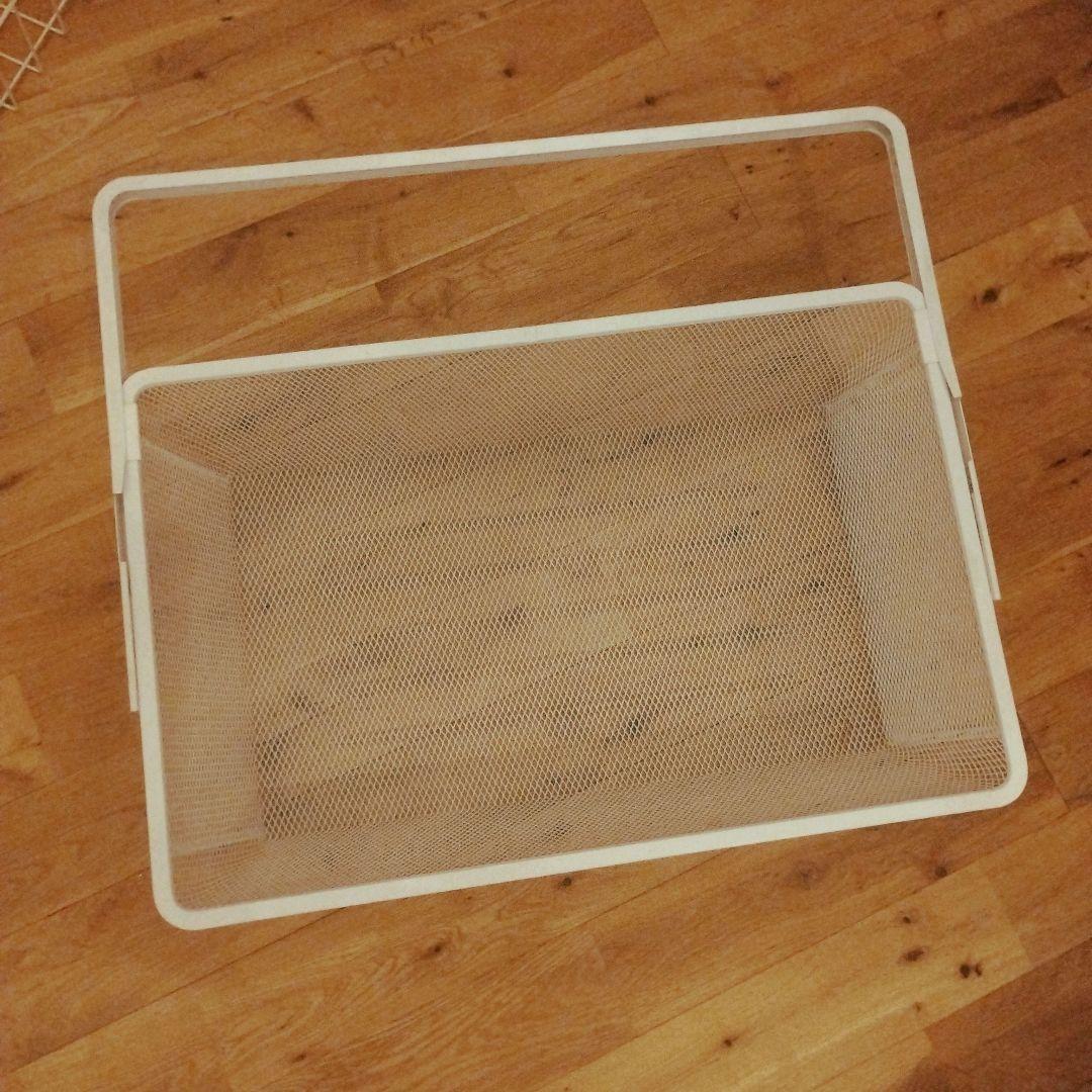 イケア　ボーアクセル　メッシュ　バスケット　かご　DYE 収納ケース ホワイト