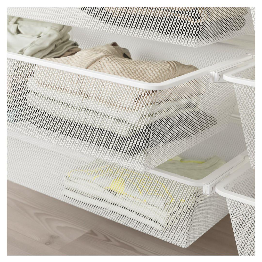 イケア　ボーアクセル　メッシュ　バスケット　かご　DYE 収納ケース ホワイト