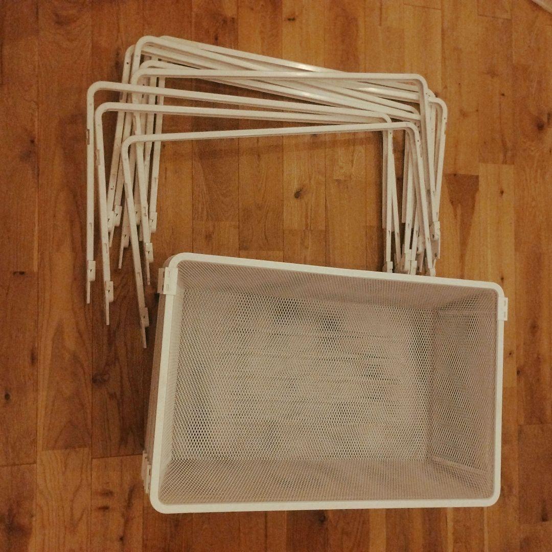 イケア　ボーアクセル　メッシュ　バスケット　かご　DYE 収納ケース ホワイト