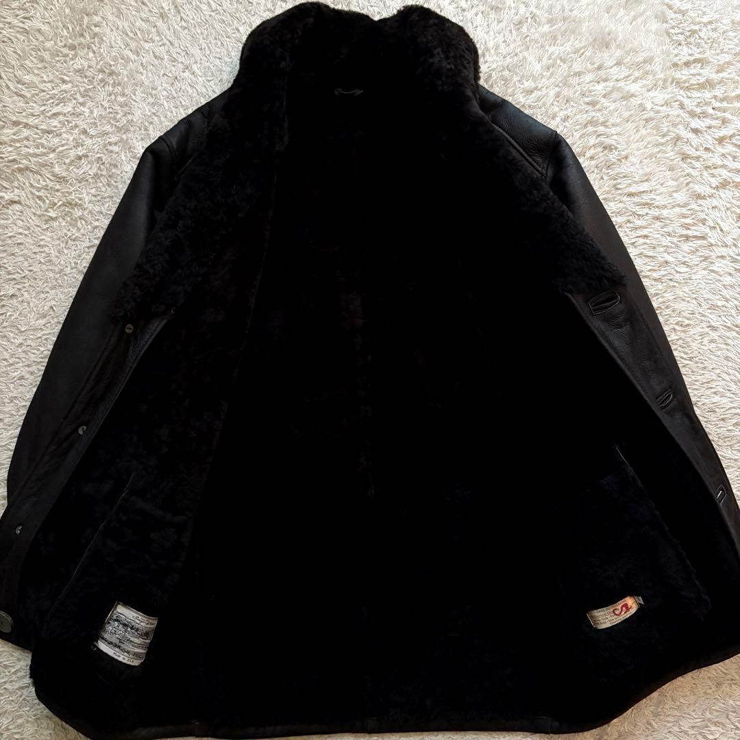 ★美品★ Sawyer of Napa リアルムートン コート USA製 黒