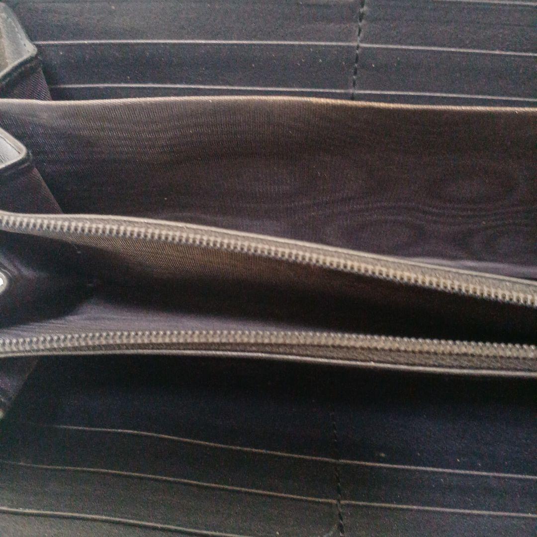 Gucci GGパターン ネイビーレザー長財布