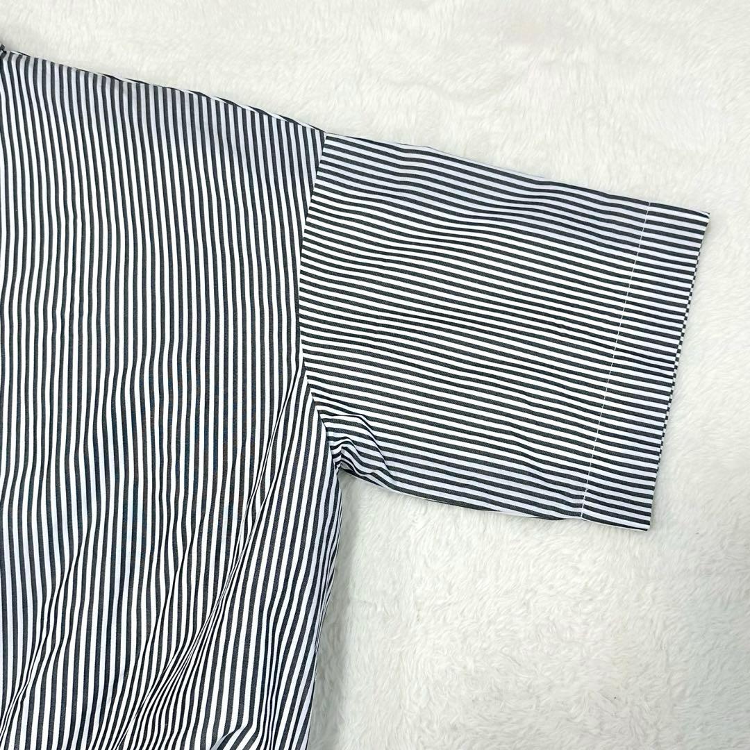 25SS 極美品✨ミズイロインド ストライプハーフスリーブバルーンシャツ 半袖