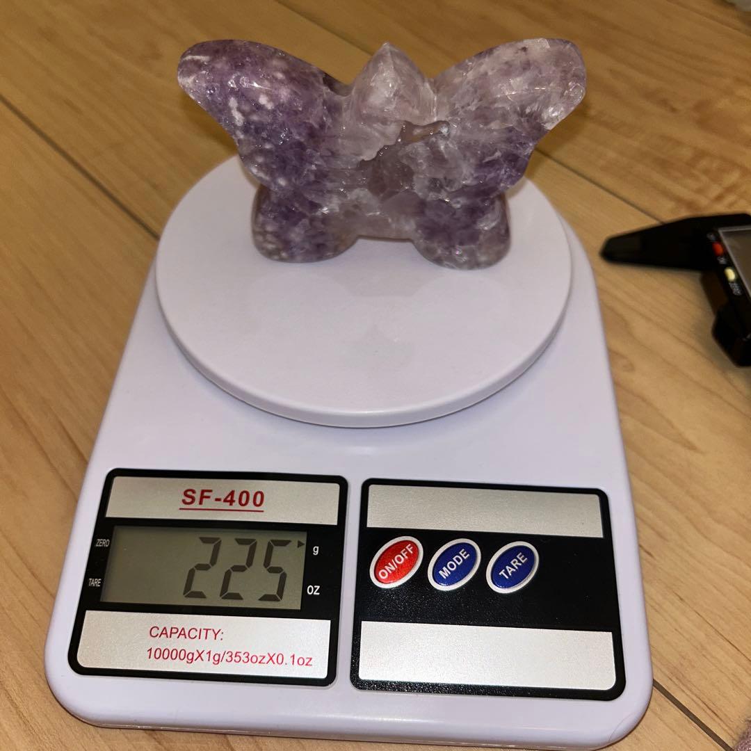 ハイグレード AAA商品 ピンクアメジスト 蝶々 天然石 結晶