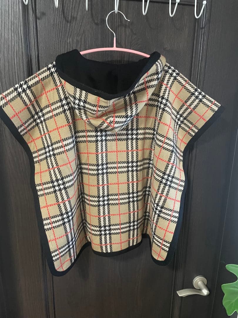 BURBERRY チェック柄 子供Mサイズ　ケープ　ニット