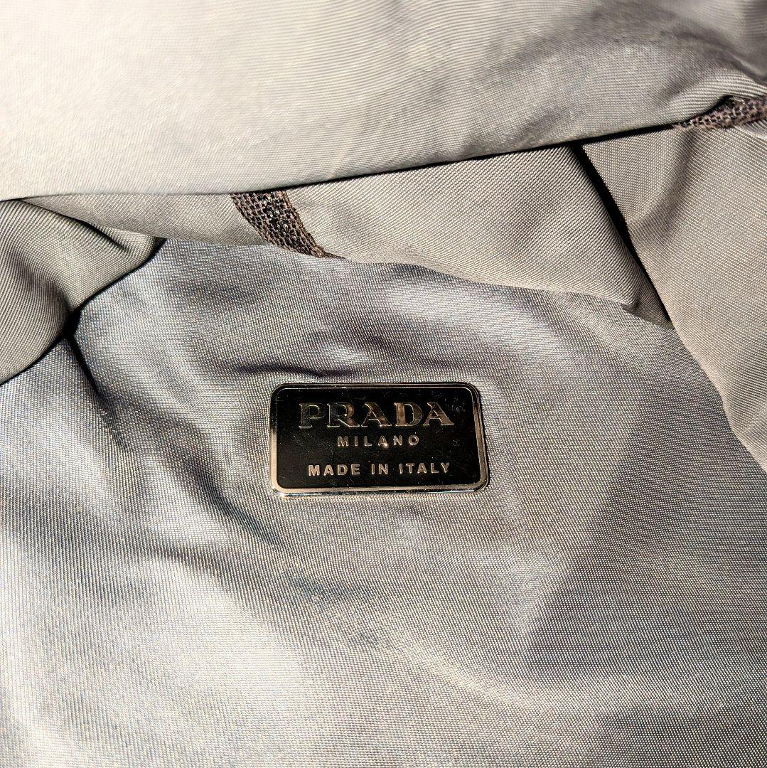 PRADA プラダ 筒型 ショルダーバッグ ナイロン カーキ