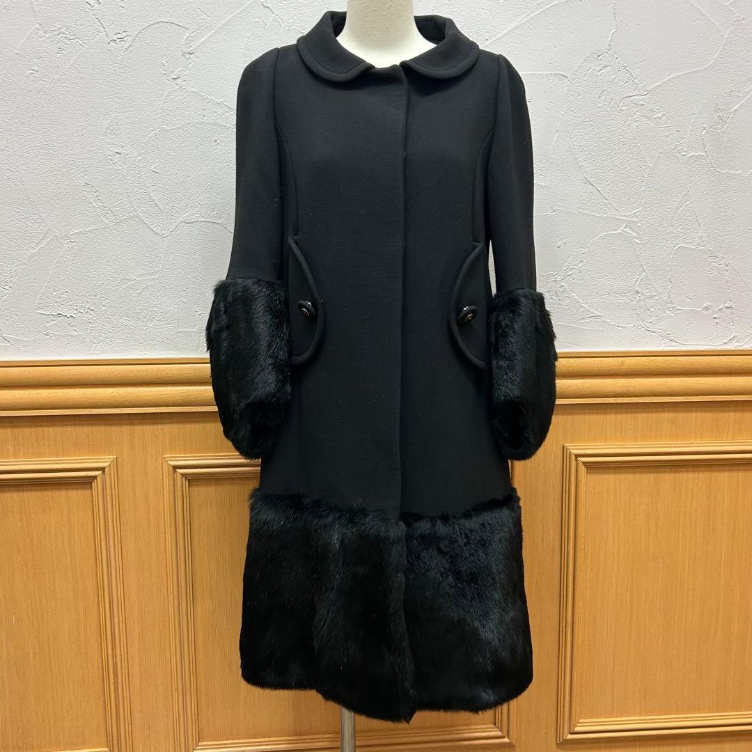 値下げ♪ アニヤハインドマーチ ラビットファー付き ロングコート