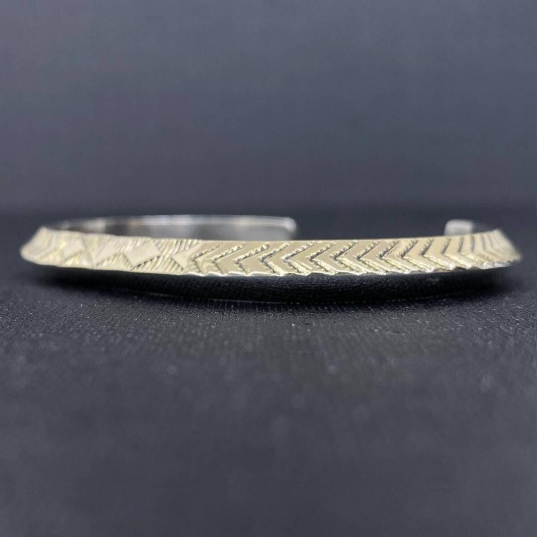 NAVAJO Bruce Morgan 14K シルバー トライアングルバングル