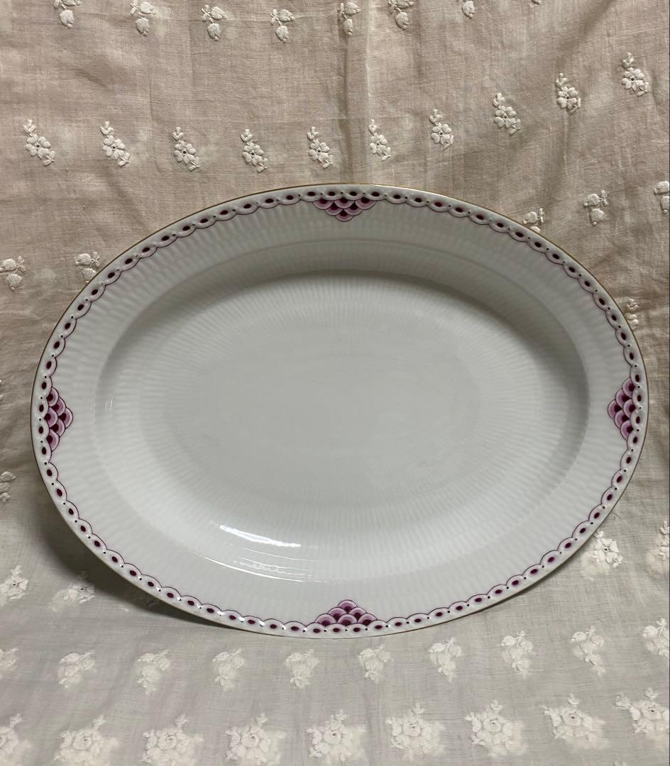 ロイヤルコペンハーゲン プリンセスバーガンディ　オーバルディッシュ33.5㎝