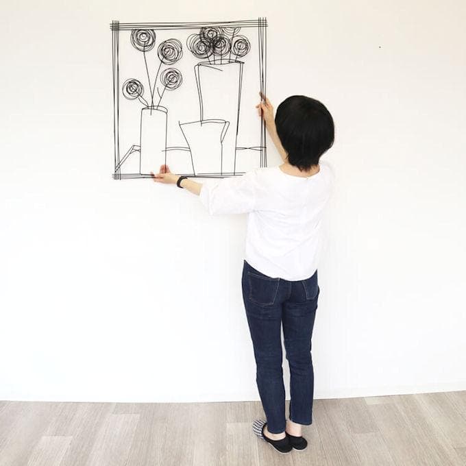 アイアンウォールアートパネル「花瓶」ウォールアート 壁飾り（864）