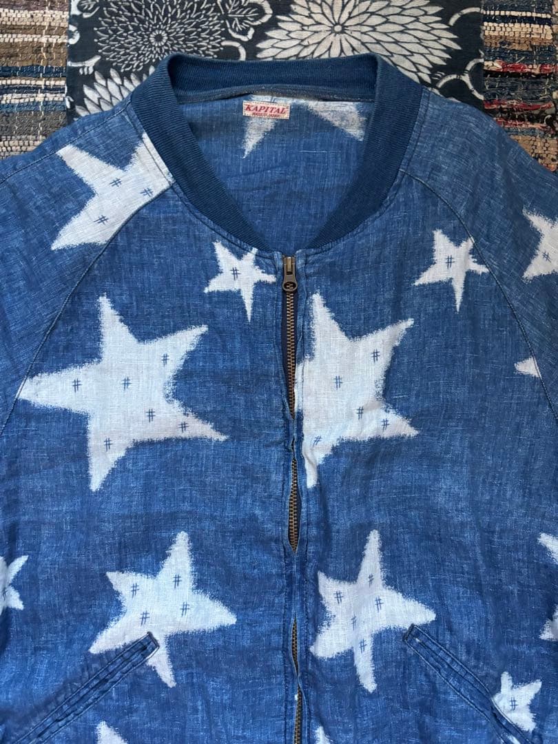 kapital キャピタル　星絣　星柄　リネン　ジャケット