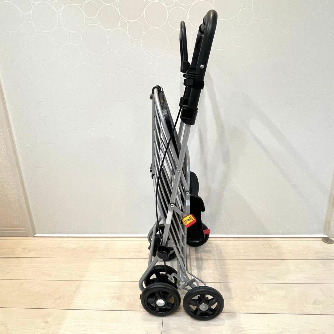 【良品】島製作所 シルバーカー ハーモニーAL 折りたたみ 座面付き 歩行カート