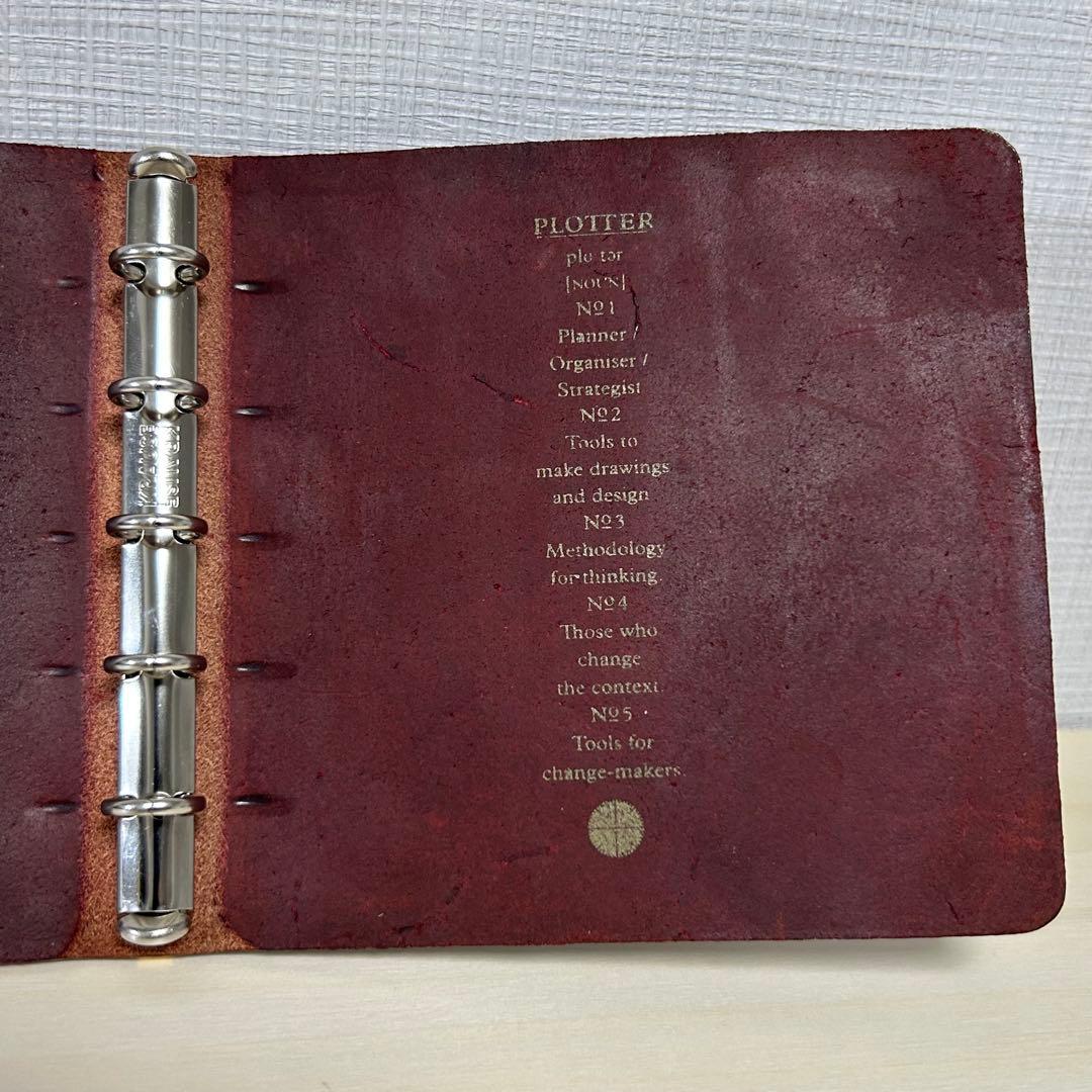 日本製 plotter ミニ5スクエアサイズ（5穴） ワイン リフィルセット