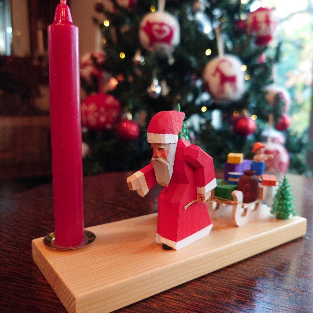 ドイツ　エルツ　ベッティーナフランケ　サンタ　キャンドルホルダー　Xmas＊新品