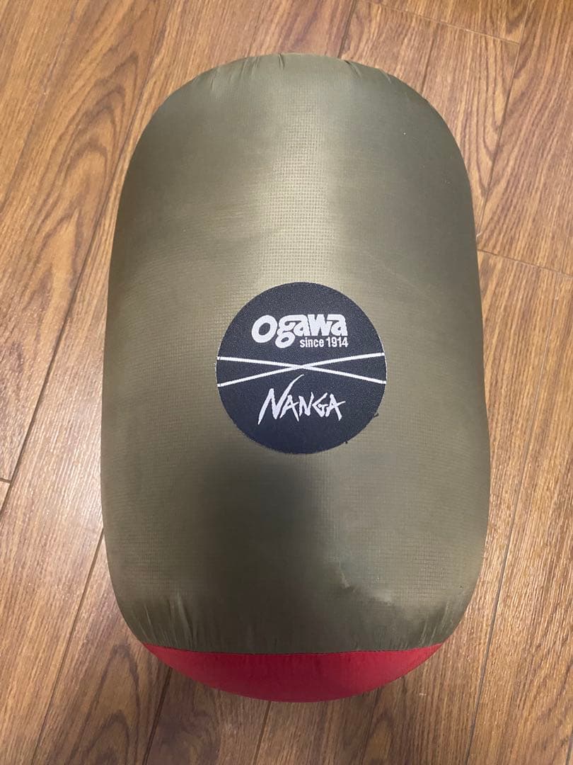 Ogawa Nanga 寝袋(羽毛600g)カーキ×レッド