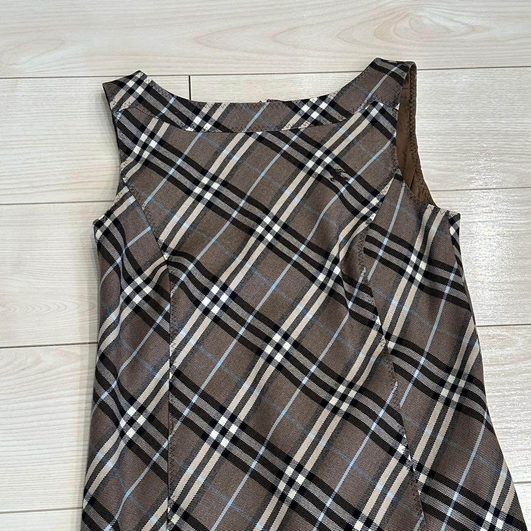 BURBERRY BLUE LABELチェック柄ノースリーブワンピース　38