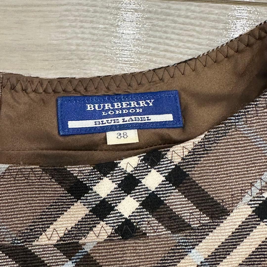 BURBERRY BLUE LABELチェック柄ノースリーブワンピース　38