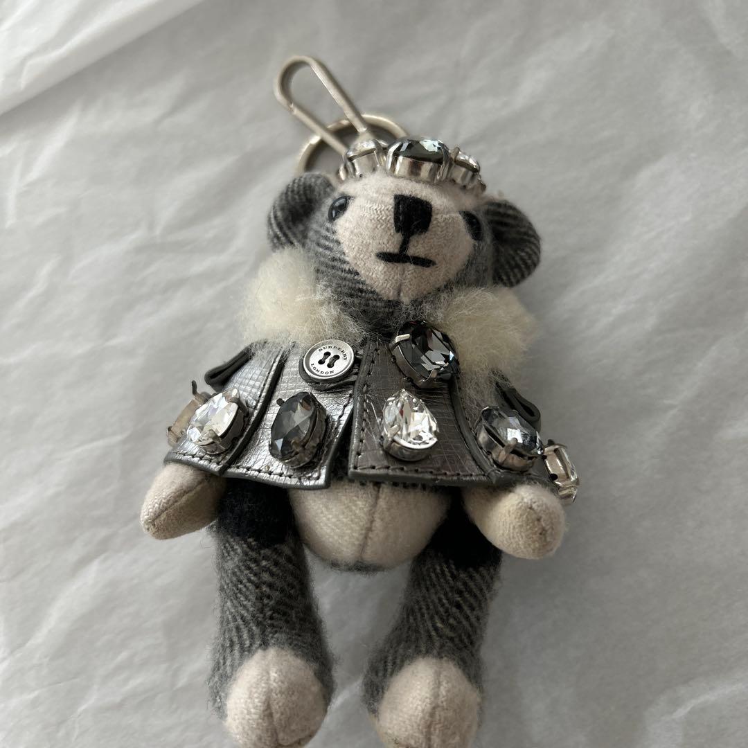 クマ型ストーン装飾キーホルダー