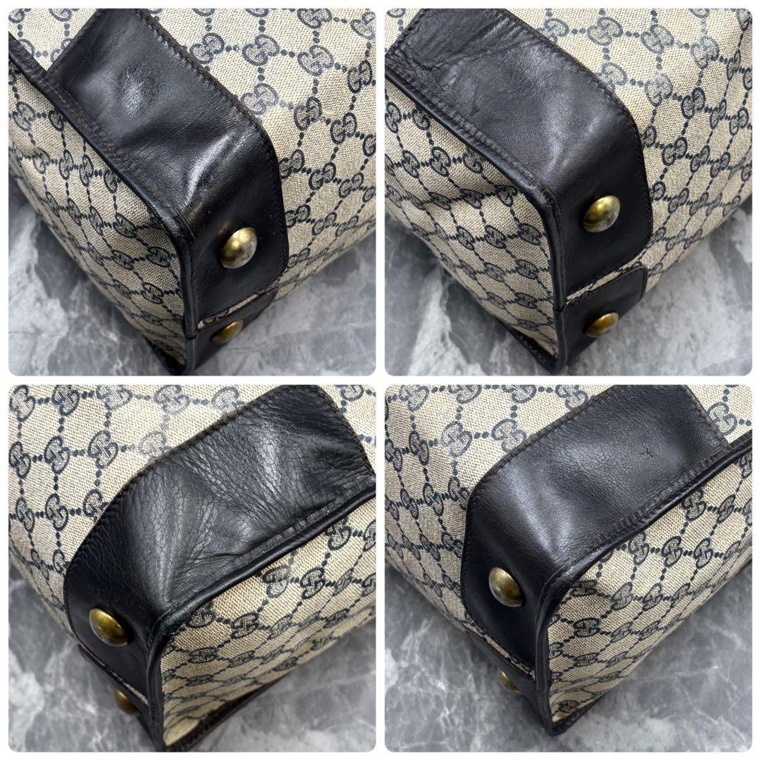 ✨美品✨GUCCI シェリーライン GG ボストンバッグ レザー ネイビー