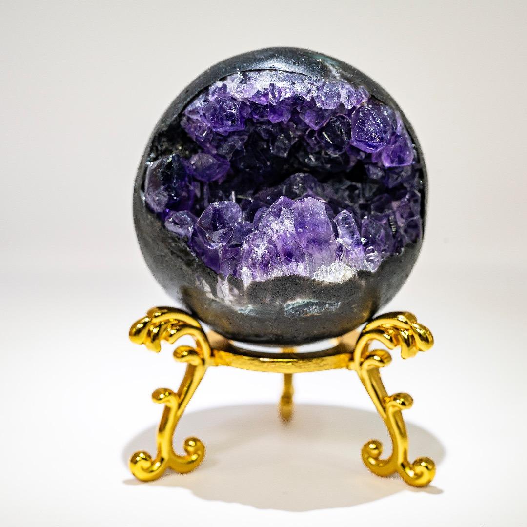 ウルグアイ産　アメジスト笑口　台座付き◆ドーム◆天然石◆パワーストーン◆