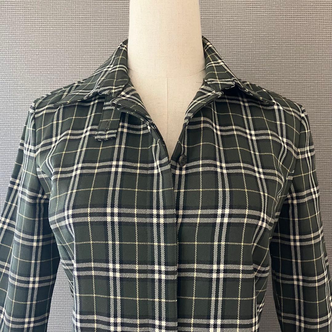 極美品 バーバリーブルーレーベル シャツワンピース ノバチェック 38