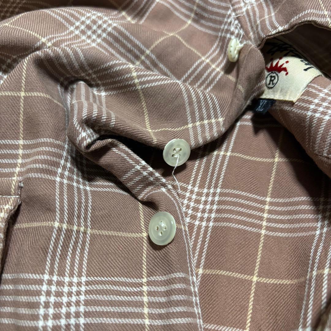 90s OLD STUSSY オープンカラー シャツ 白タグ