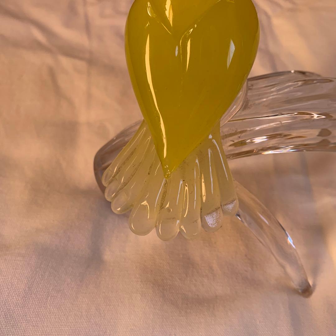 イタリア製　鳥　ガラス置物