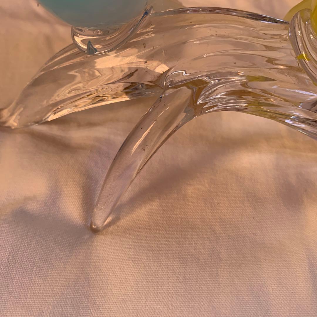 イタリア製　鳥　ガラス置物