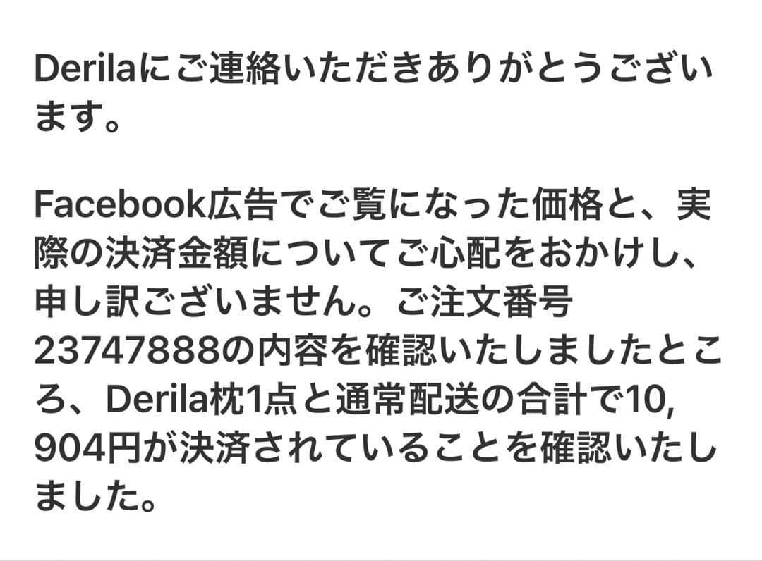 Facebookで見つけた枕　Derila 枕　アンナ Derila Ergo