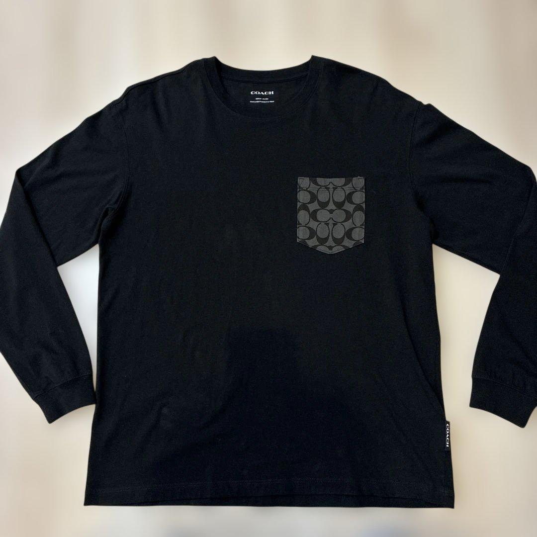 COACH シグネチャー ロング スリーブ Tシャツ ブラックM