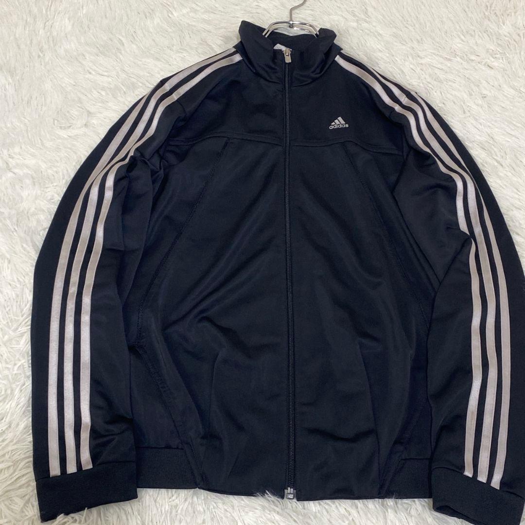極美品 adidas アディダス トラックジャケット ジャージ ブラック L