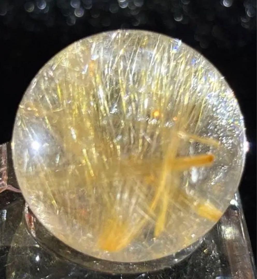 【金運、仕事運上昇】ミニルチルスフィア⭐️満ち満ちゴールド⭐️台座付き R72