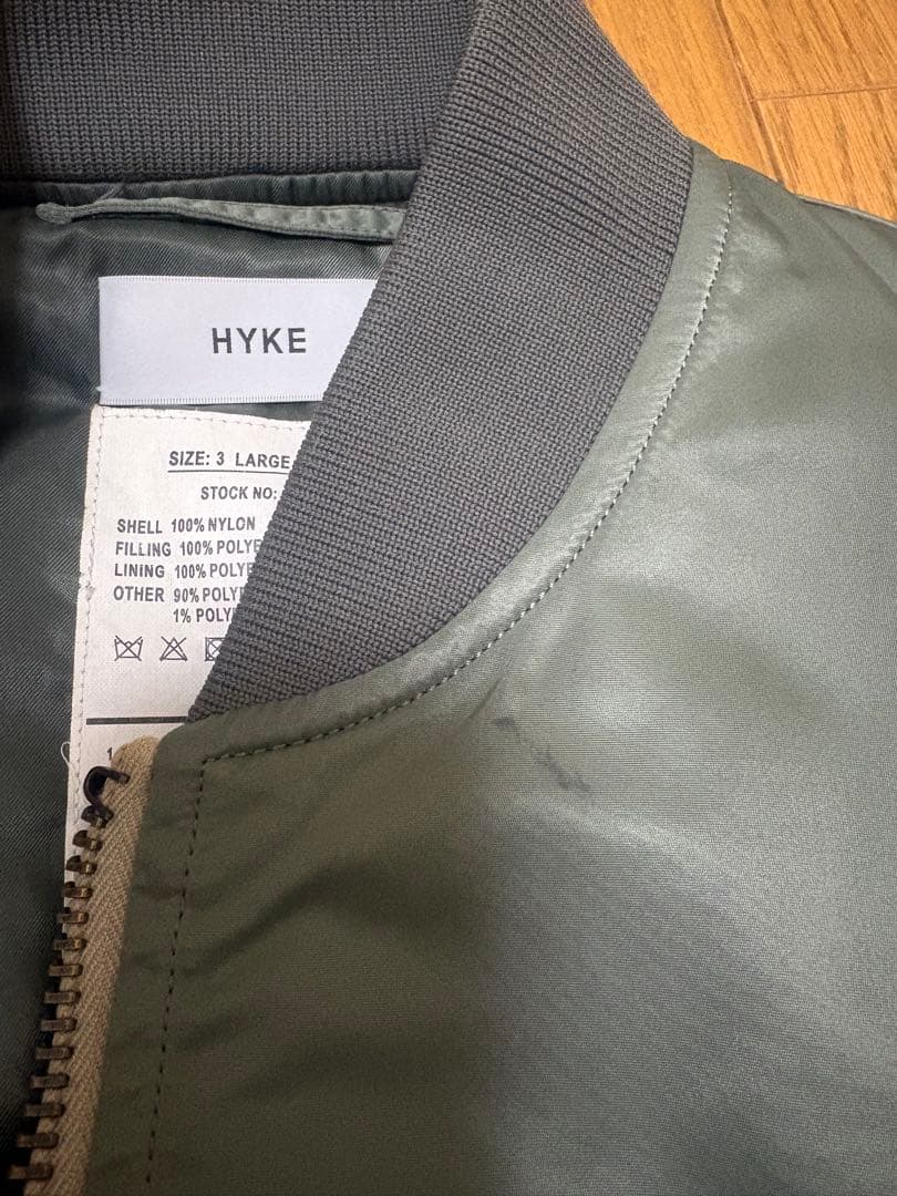 HYKE ボンバージャケットMA-1 サイズ3 中綿入り