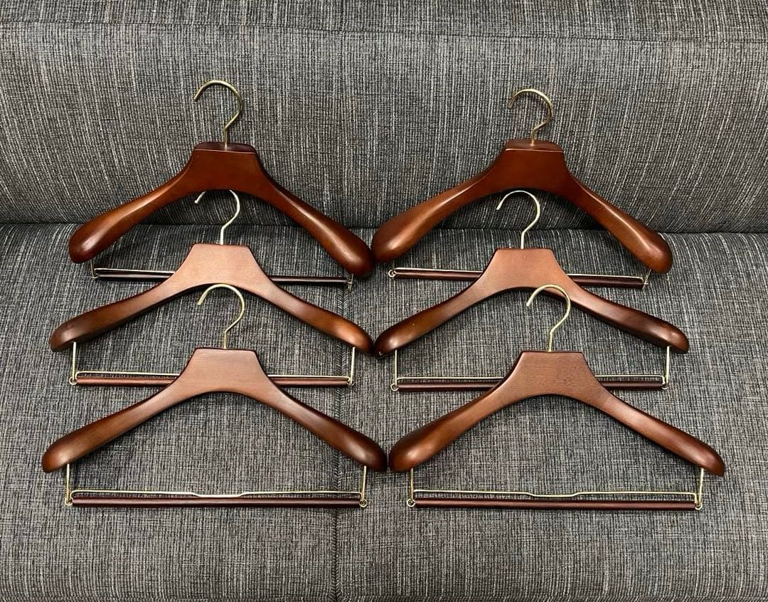 木製スーツハンガー 6本セット