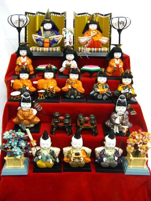 m21866★木目込み・お雛様15人とお道具セット