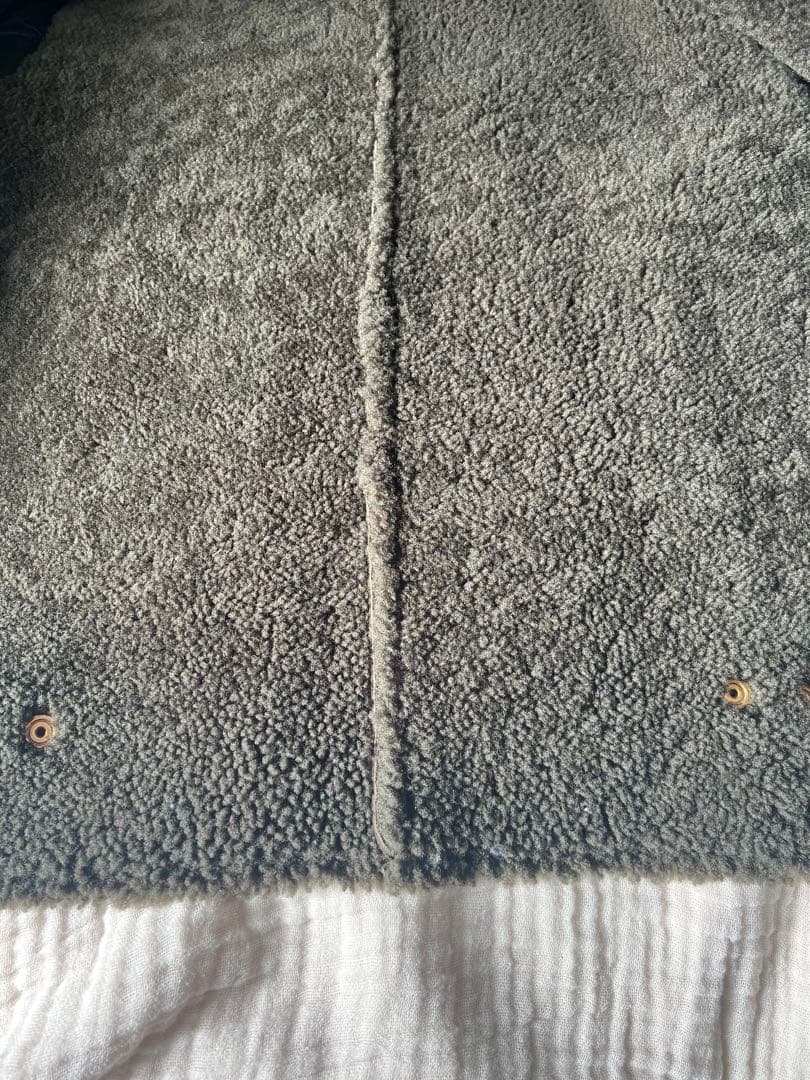 【美品】CINQUANTAムートン切り替えライダースジャケット カーキ ブラック