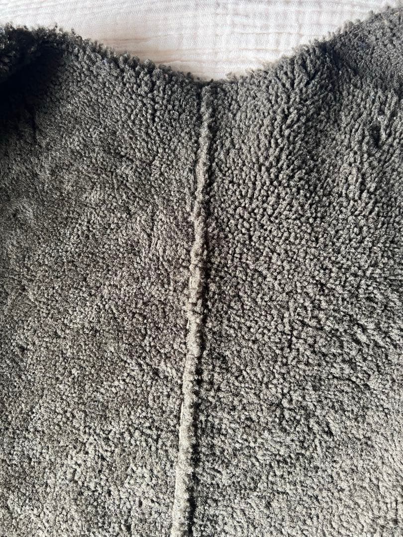 【美品】CINQUANTAムートン切り替えライダースジャケット カーキ ブラック