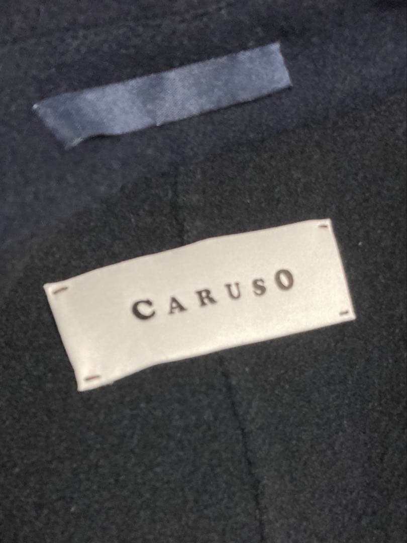 Caruso/チェスターコート/ネイビー/44/イタリア製