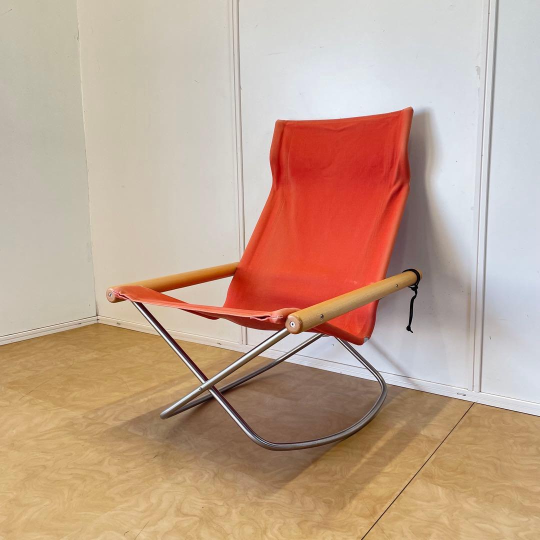 ニーチェアF ロッキング オレンジ 藤栄 Nychair 折りたたみ椅子 イス