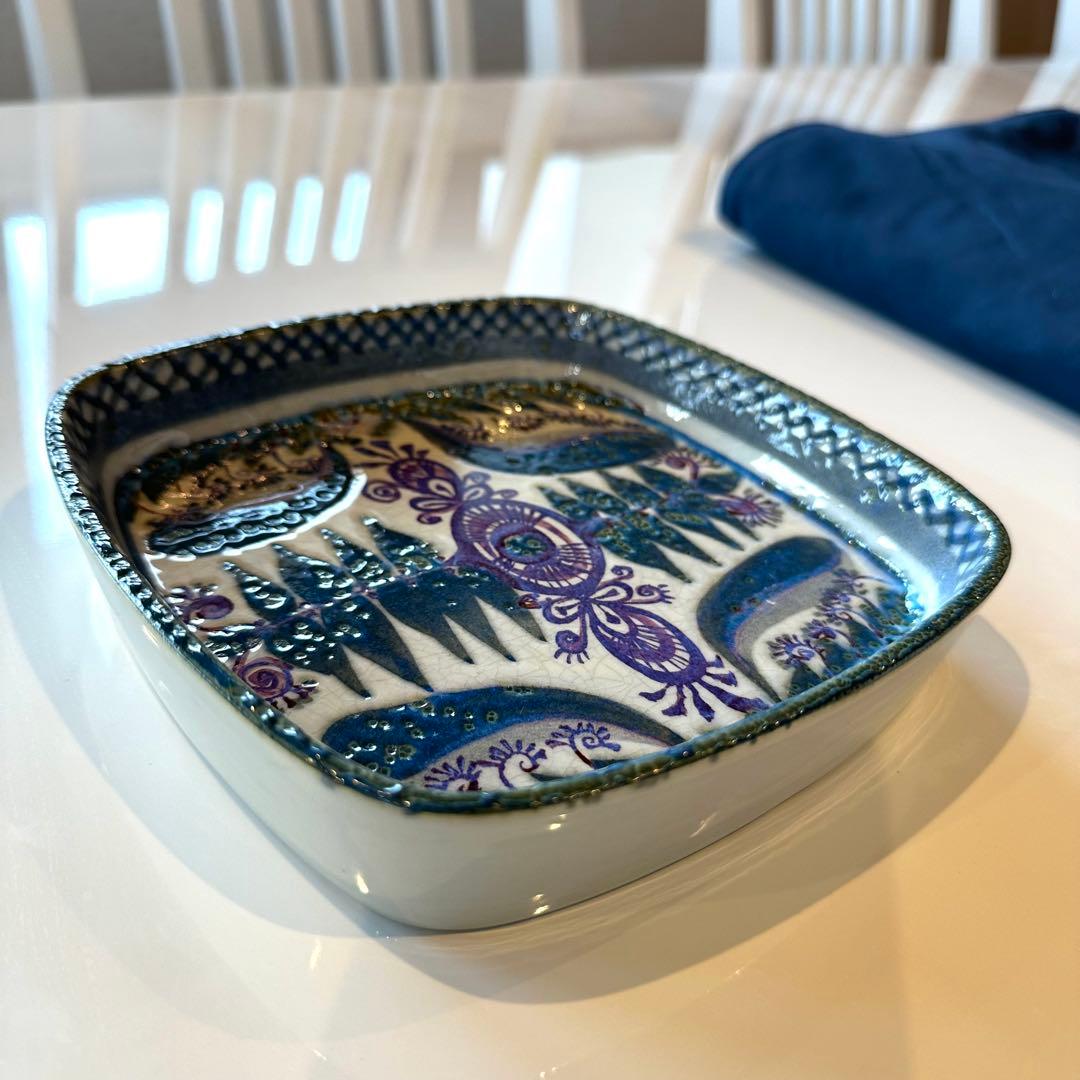 北欧ヴィンテージロイヤルコペンハーゲン テネラトレイ(中)17cm 角皿①