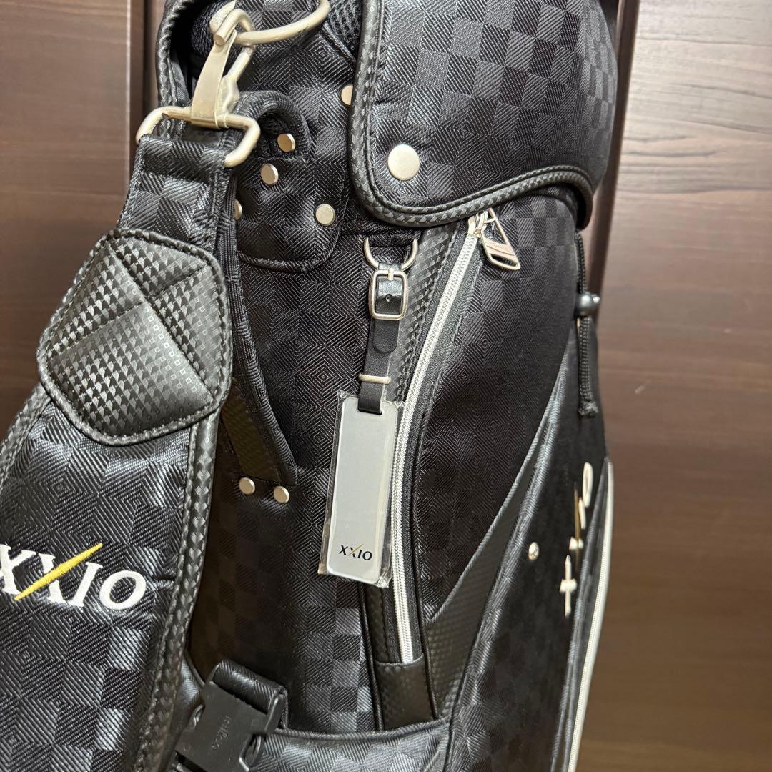 XXIO キャディバッグ チェック柄 ブラック ゴルフバッグ
