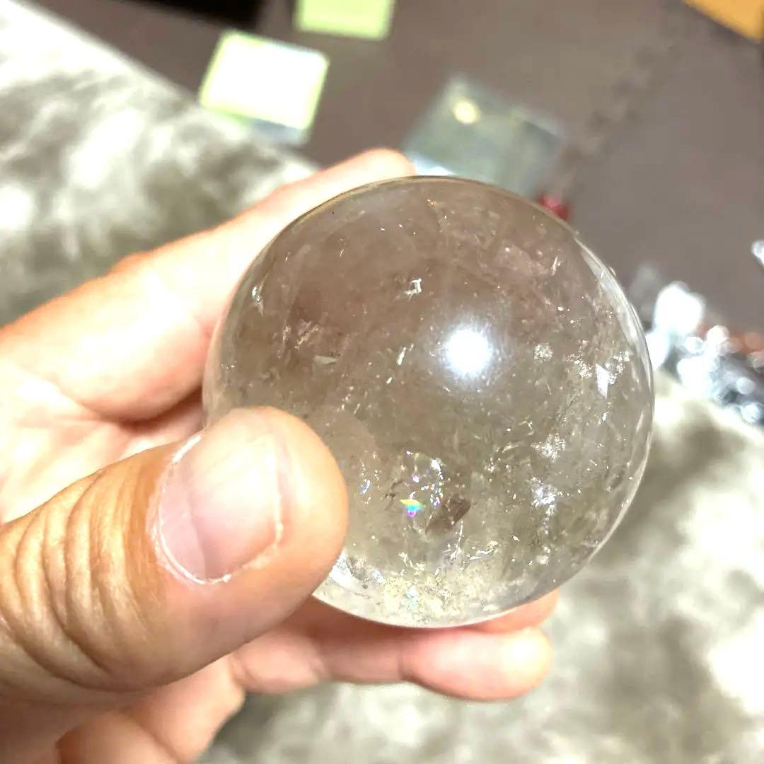 超希少✨虹入り大玉レムリアンシードスモーキー285g　スフィア　丸玉