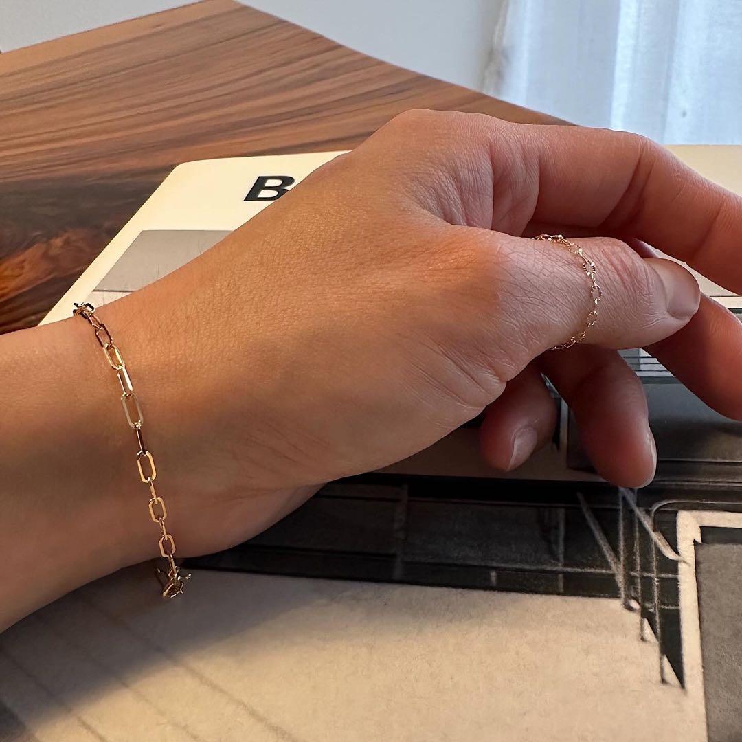 K18 クリップチェーンブレスレット　18金　日本製