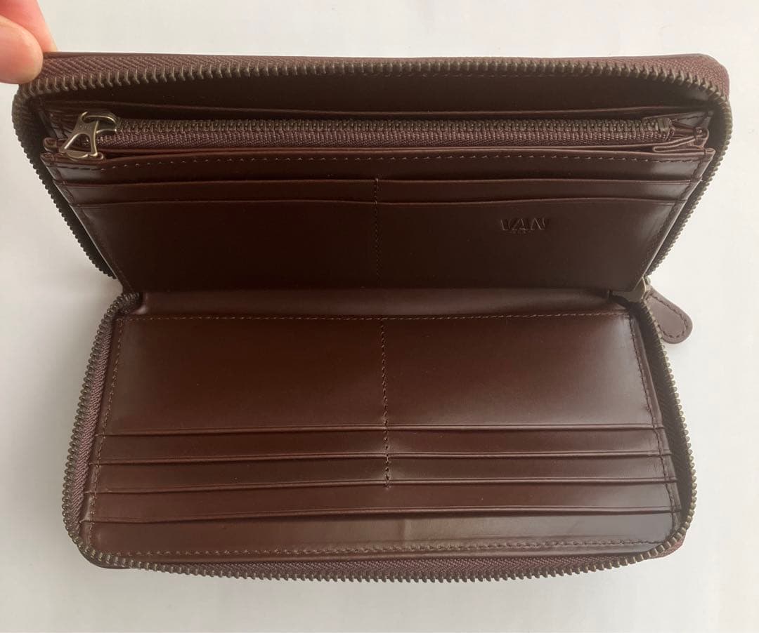 【新品】VANJAC　ヴァンヂャケット メルトン x レザー 長財布　緑