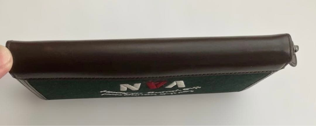 【新品】VANJAC　ヴァンヂャケット メルトン x レザー 長財布　緑