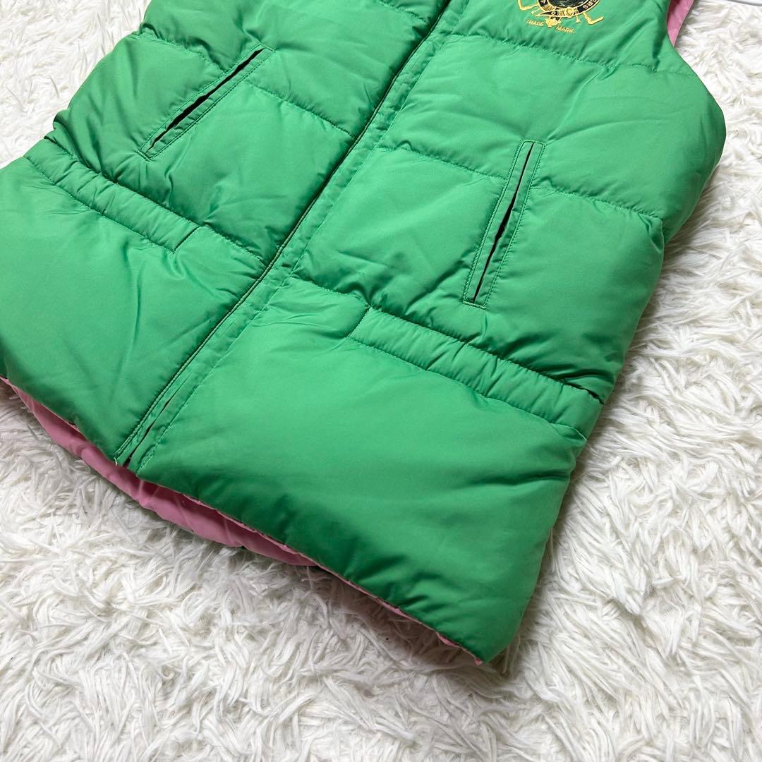 未使用級 ラルフローレン ダウンジャケット ベスト 緑 ピンク リバーシブル M