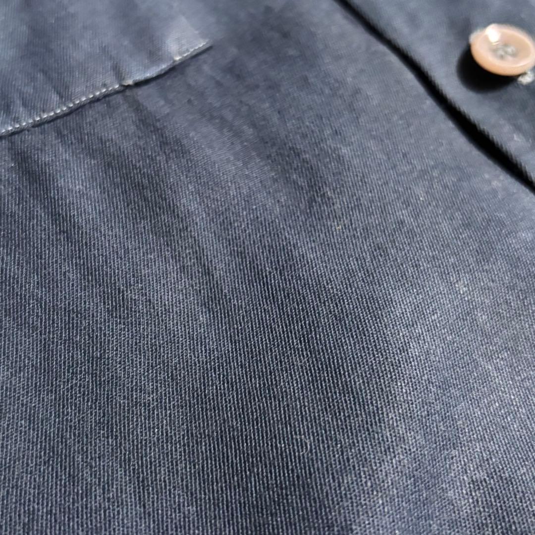 40s レーヨンギャバシャツ　後染め　ネイビー　ヴィンテージ　50s rayon