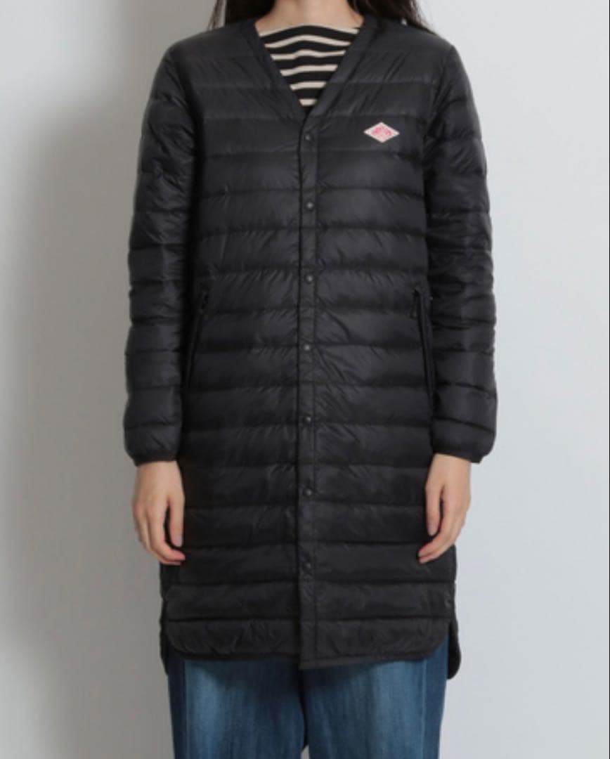 ジャケット・アウター DANTON/ V Neck Inner Down Long Jacket