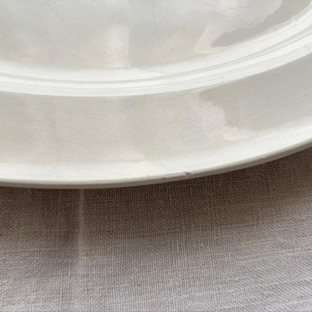 希少美品◆クレイユ単刻印オーバルプレート特大皿モントローオクトゴナルレリーフ雅姫