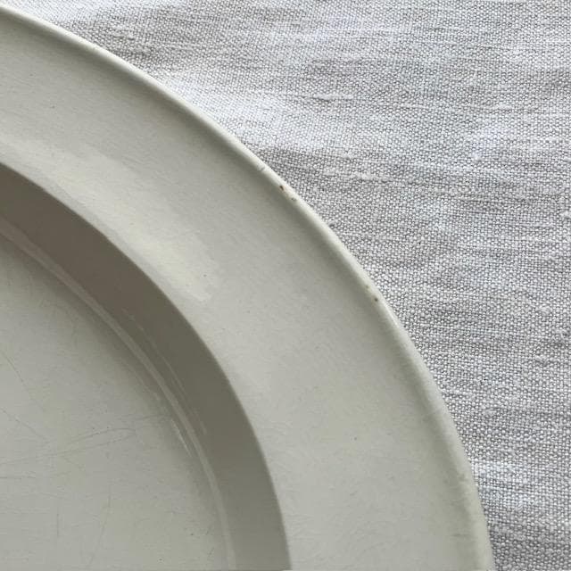 希少美品◆クレイユ単刻印オーバルプレート特大皿モントローオクトゴナルレリーフ雅姫